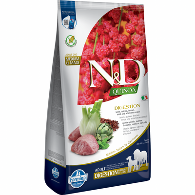 狗干粮 - N & D - 藜麦 - 帮助消化 - 羊肉