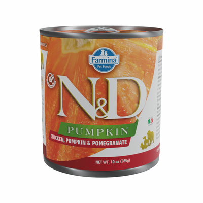 Nourriture pour chiens en conserve - N&D - Pumpkin - poulet, citrouille et grenade - Mini adulte - 4,9 oz