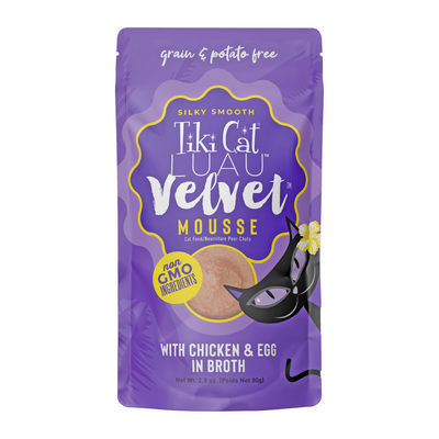 Wet Cat Food - VELVET MOUSSE - Chicken & Egg in Broth