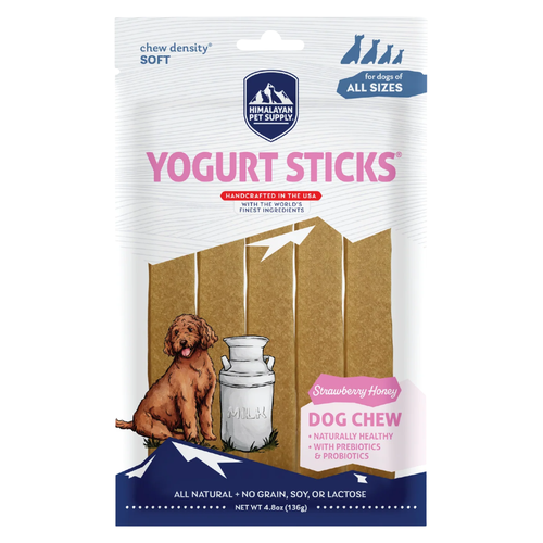 Dog Chewing Treat - YOGURT STICKS - Strawberry Honey
