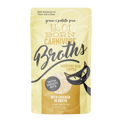 Topper de nourriture pour chats - Boutons - poulet en bouillon - 1,3 oz pochette