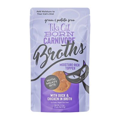 猫辅食配菜妙鲜包 - BROTHS - 鸭汤鸡肉鸭肉 - 1.3 盎司