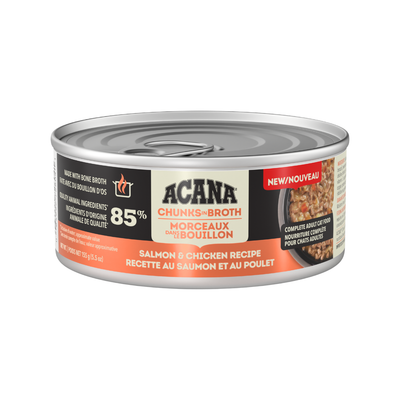 Canned Cat Food - Chunks in Broth - Salmon & Chicken - Adult