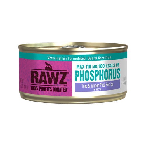Canned Cat Food - Phosphorus - Tuna & Salmon Pâté Recipe in Broth