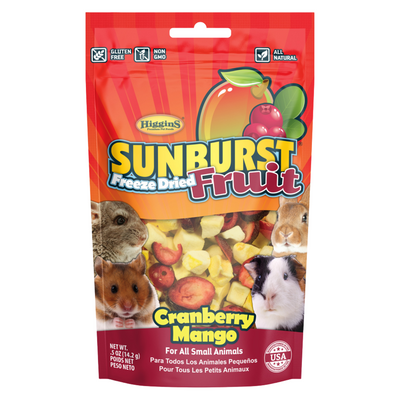 Small Animal Treat - SUNBURST - Freeze Dried Fruit - Cranberry Mango - 0.5 oz