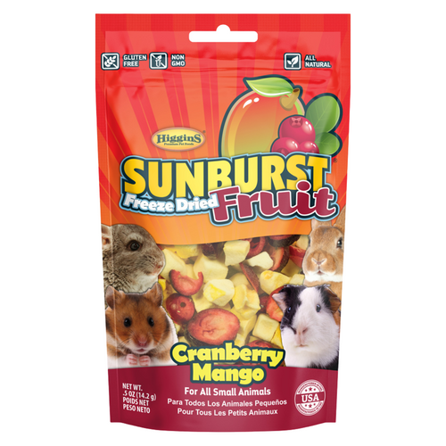 Small Animal Treat - SUNBURST - Freeze Dried Fruit - Cranberry Mango - 0.5 oz