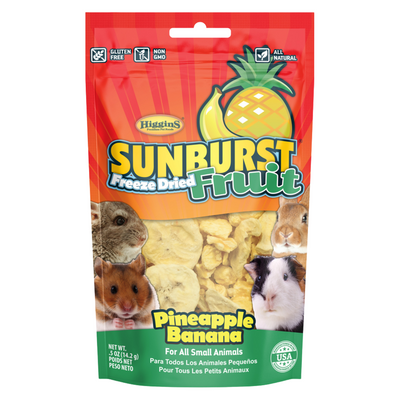 Small Animal Treat - SUNBURST - Freeze Dried Fruit - Pineapple Banana - 0.5 oz