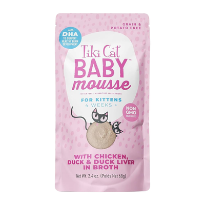 Wet Cat Food - BABY MOUSSE - Chicken, Duck & Duck Liver in Broth - Kitten