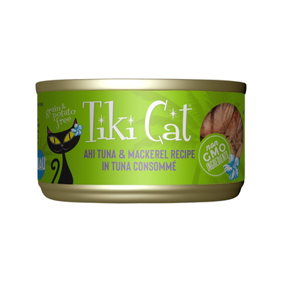 Canned Cat Food - Papeekeo LUAU - Ahi Tuna & Mackerel Recipe in Tuna Consommé