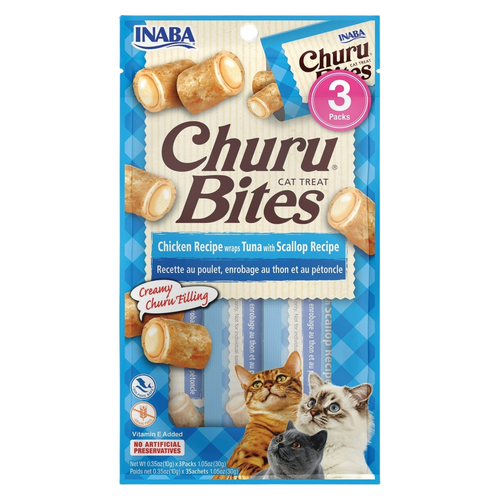 Soft & Chewy Cat Treat - CHURU BITES - Tuna with Scallop Recipe
