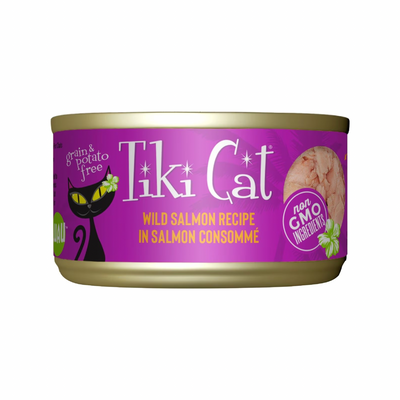 Canned Cat Food - Hanalei LUAU - Wild Salmon Recipe in Salmon Consommé