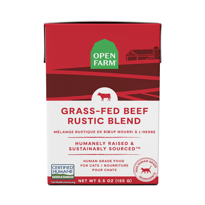 Wet Cat Food, Grass-Fed Beef Rustic Blend, 5.5 oz - J & J Pet Club - Open Farm
