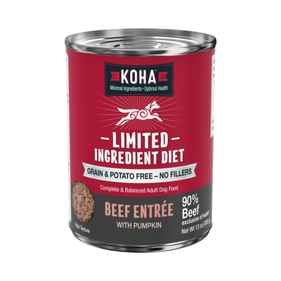 Canned Dog Food - Limited Ingredient Diet - Beef Entrée with Pumpkin - Adult