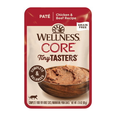 Wet Cat Food - CORE Tiny Tasters - Smooth Paté - Chicken & Beef Recipe - Adult