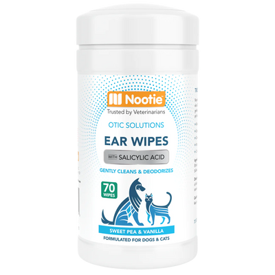Ear Wipes with Salicylic Acid for Dogs & Cats - Sweet Pea & Vanilla - 70 wipes