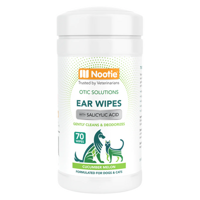 Ear Wipes with Salicylic Acid for Dogs & Cats - Cucumber Melon - 70 wipes