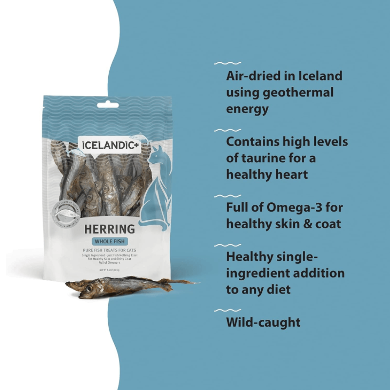 Air Dried Cat Treat - Herring Whole Fish - 1.5 oz - J & J Pet Club - Icelandic+