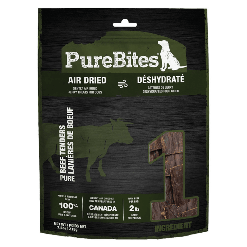 Air Dried Jerky Dog Treat - Beef Tenders - 7.5 oz - J & J Pet Club - Purebites