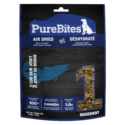 Air Dried Jerky Dog Treat - Cod Skin - 4.8 oz - J & J Pet Club - Purebites