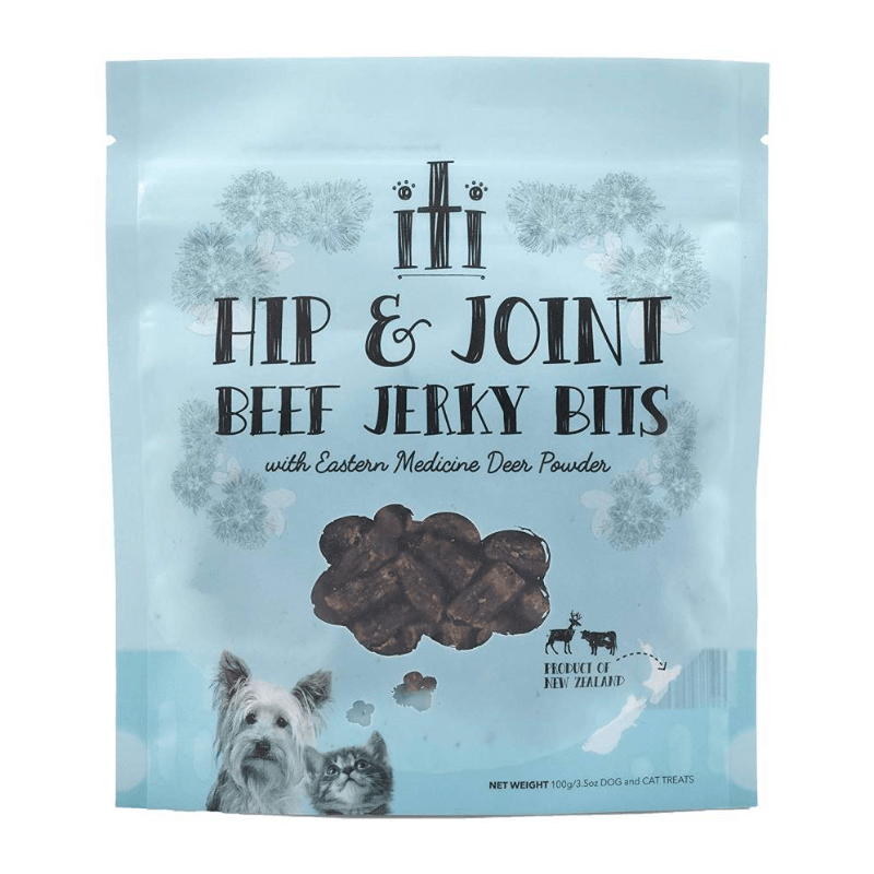 Air Dried Treat For Dogs Cats HIP JOINT Beef Jerky Bits with Eastern Medicine Deer Powder 100 g