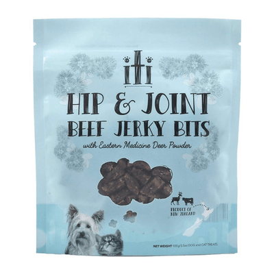 Air Dried Treat For Dogs & Cats - HIP & JOINT - Beef Jerky Bits with Eastern Medicine Deer Powder - 100 g - J & J Pet Club - iTi Pet