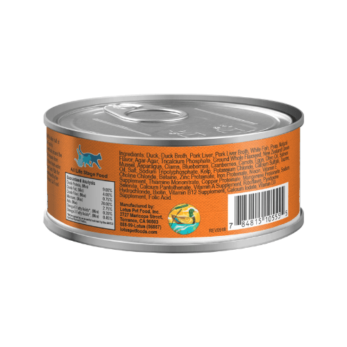 Canned Cat Food - Grain Free Duck Pate - 5.3 oz - J & J Pet Club - Lotus