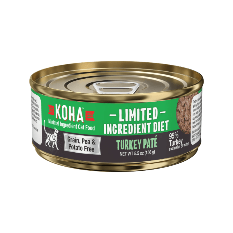 Canned Cat Food - Limited Ingredient Diet - 95% Turkey Pâté - J & J Pet Club - KOHA