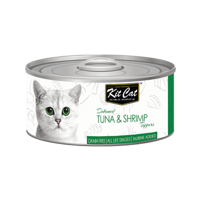 Canned Cat Food Topper - Deboned Tuna & Shrimp - 80 g - J & J Pet Club - Kit Cat
