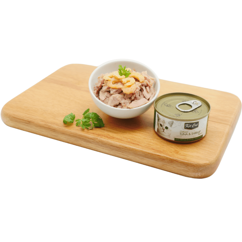 Canned Cat Food Topper - Deboned Tuna & Shrimp - 80 g - J & J Pet Club - Kit Cat