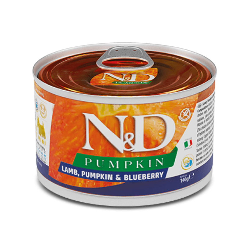 Canned Dog Food - N & D - PUMPKIN - Lamb, Pumpkin & Blueberry - Adult Mini - 4.9 oz - J & J Pet Club - Farmina