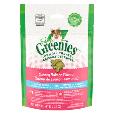 Cat Dental Treat - FELINE GREENIES - Savory Salmon Flavor - J & J Pet Club - Greenies