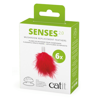 Cat Toy - Senses 2.0 Playground - Mushroom Replacement Feathers - 6 pk - J & J Pet Club - Catit