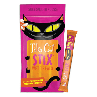 Cat Treat - STIX - Silky Smooth Meaty Treat - Chicken Mousse - 0.5 oz tube, pack of 6 - J & J Pet Club - Tiki Cat