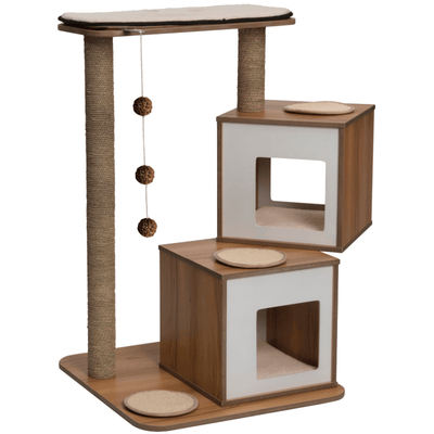 Cat Tree - Vesper Double - Walnut - 103.5 cm - J & J Pet Club - Catit