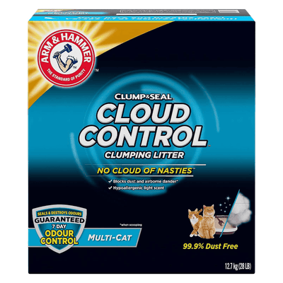 Clumping Cat Litter - CLOUD CONTROL Breathe Easy, Multi-Cat, 12.7 kg - J & J Pet Club - Arm & Hammer