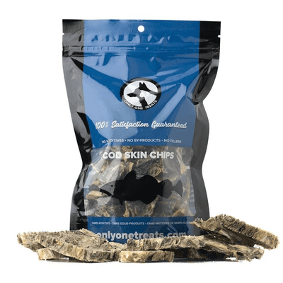 Cod Skin Chips - 100 g - J & J Pet Club - Only One Treats