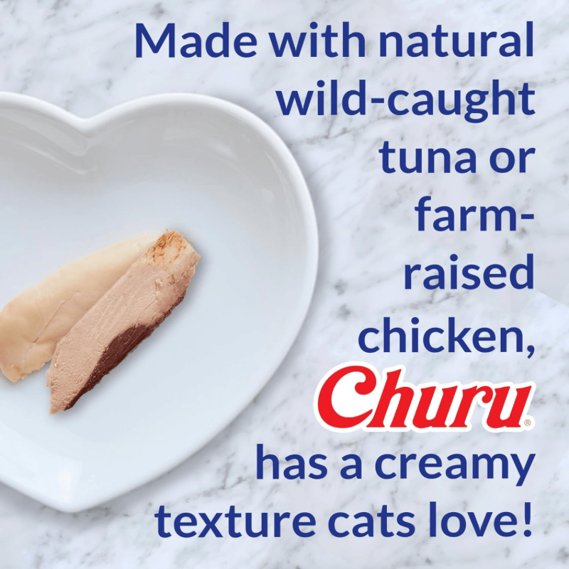 Creamy Cat Treat - CHURU - Tuna with Salmon Recipe - 0.5 oz tube, 4 ct - J & J Pet Club - Inaba