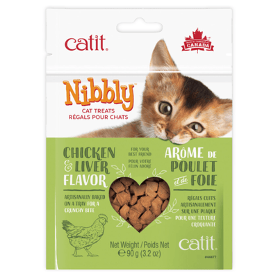Crunchy Cat Treat - Nibbly Crispy - Chicken & Liver Flavor - 90 g - J & J Pet Club - Catit