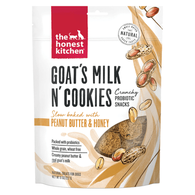 Crunchy Probiotic Dog Treat - GOAT'S MILK N' COOKIES - Peanut Butter & Honey - 8 oz - J & J Pet Club - The Honest Kitchen
