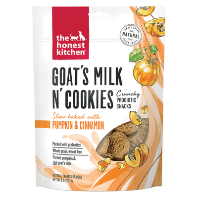Crunchy Probiotic Dog Treat - GOAT'S MILK N' COOKIES - Pumpkin & Cinnamon - 8 oz - J & J Pet Club - The Honest Kitchen
