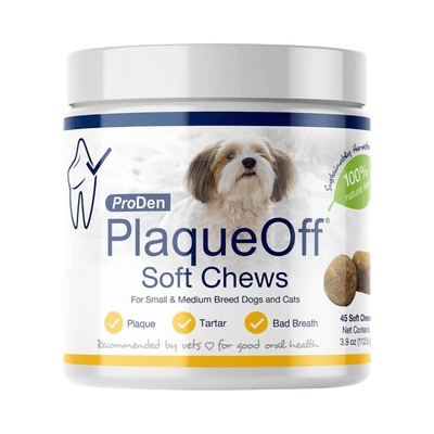 Dog & Cat Dental Care - PlaqueOff Soft Chews For Small & Medium Breed Dogs and Cats - J & J Pet Club - ProDen PlaqueOff