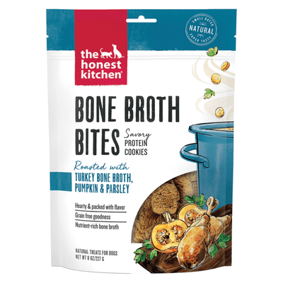 Dog Biscuits - BONE BROTH BITES - Turkey Bone Broth, Pumpkin & Parsley - 8 oz - J & J Pet Club - The Honest Kitchen
