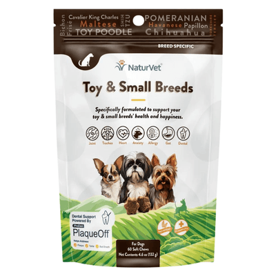 Dog Dental Care - BREED SPECIFIC - Toy & Small Breeds - 60 soft chews - J & J Pet Club - Naturvet