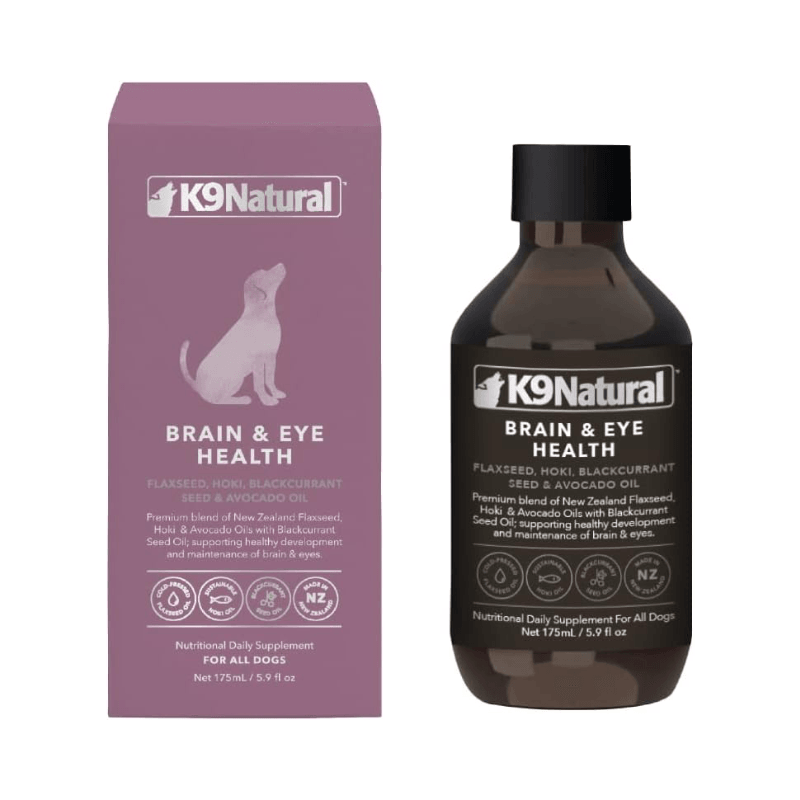 Dog Supplement - BRAIN & EYE HEALTH - Flaxseed, Hoki, Blackcurrant Seed & Avocado Oil - 5.9 fl oz - J & J Pet Club - K9 Natural