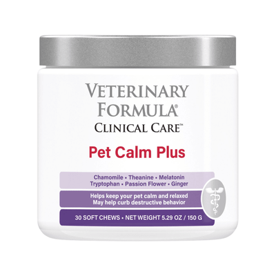 Dog Supplement - Pet Calm Plus - 5.29 oz, 30 soft chews - J & J Pet Club - Veterinary Formula Clinical Care