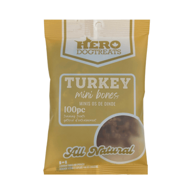 Dog Training Treat - Turkey Mini Bones - 100 pcs - J & J Pet Club - Hero Dog Treats