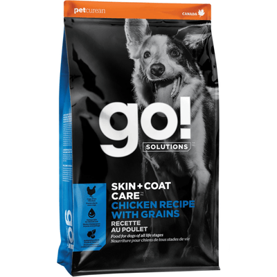 Dry Dog Food - SKIN + COAT CARE - Chicken Recipe with Grains - J & J Pet Club - GO!