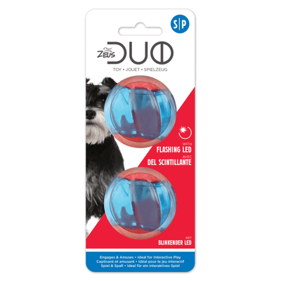 DUO Ball Dog Toy - with Flashing LED - 2 pk - J & J Pet Club - Zeus