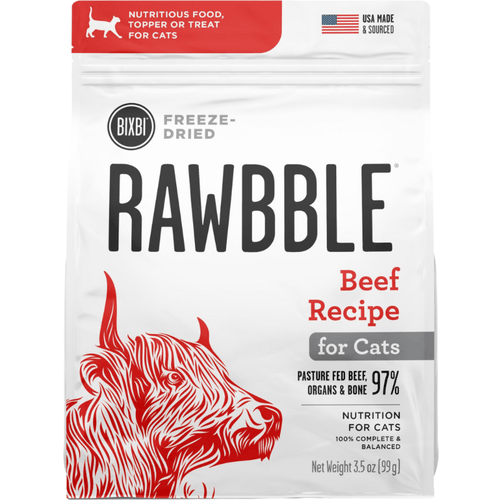 Freeze Dried Cat Food - RAWBBLE - Beef Recipe - J & J Pet Club - BIXBI