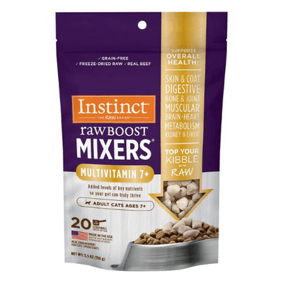 Freeze Dried Cat Food Topper - Raw Boost Mixers - MultiVitamin For Adult Cats Ages 7+, 5.5 oz - J & J Pet Club - Instinct